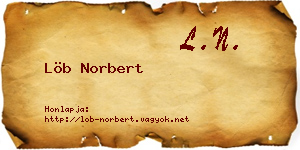 Löb Norbert névjegykártya